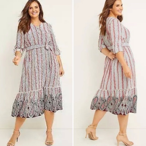 Lane Bryant Boho Midi Dress - Picture 1 of 9